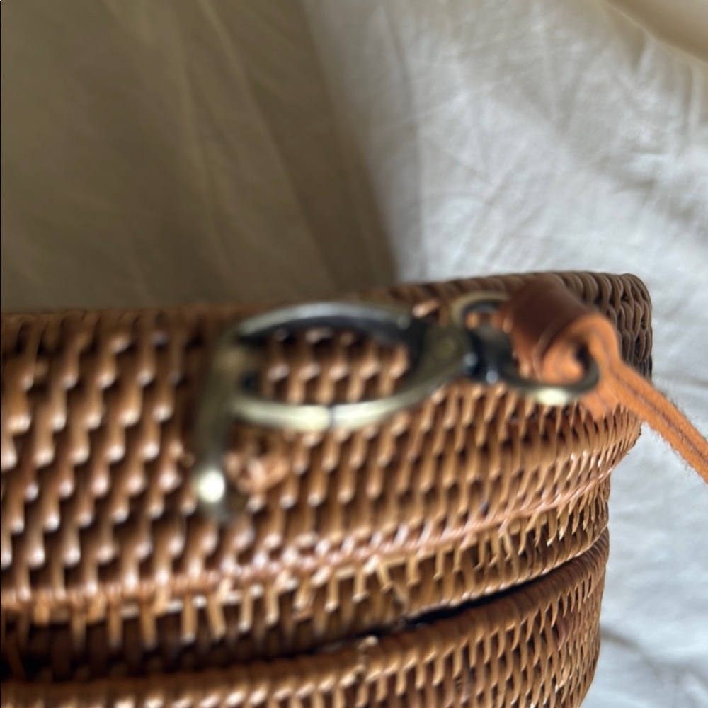 Anthropologie Brown Crossbody Bag with Artisanal Woven Design NWT - Picture 5 of 8